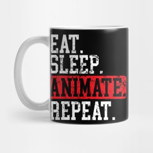 Eat Sleep Animate Repeat 3D Animator Graphic Artist Mug